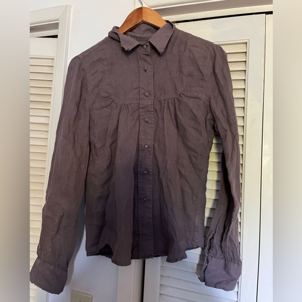Paper Denim and Cloth Purple Button Down Blouse-SIZE SMALL